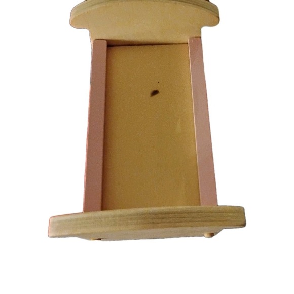 Pink Wooden Cradle Dollhouse Furniture Nursery Rocking Crib Bed  miniature Heart - Picture 7 of 7